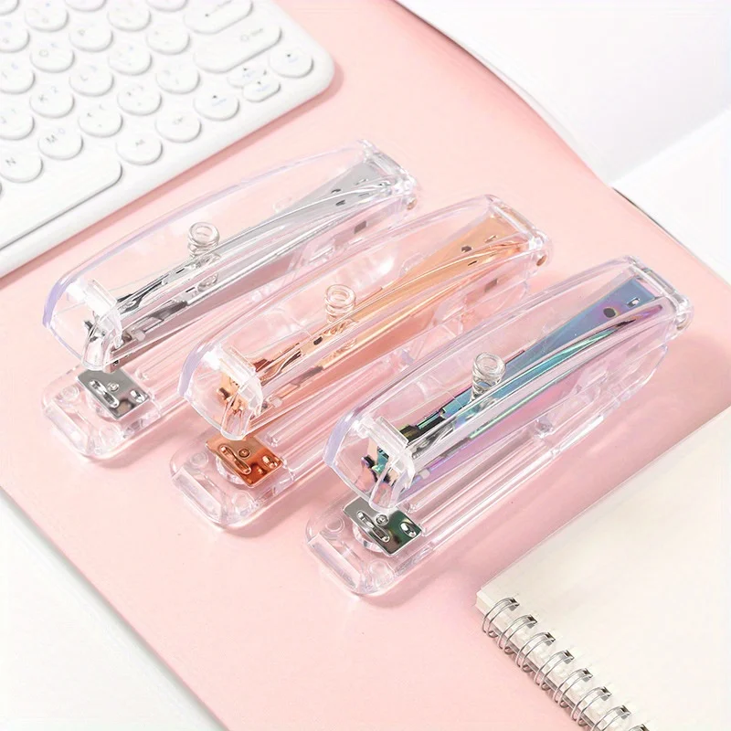 Rose Gold Color Stapler Set Acrylic Transparent Design Binder Staples Scissors Stationery Office Binding Tools School Supplies
Rose Gold Color Stapler Set Acrylic Transparent Design Binder Staples Scissors Stationery Office Binding Tools School Supplies