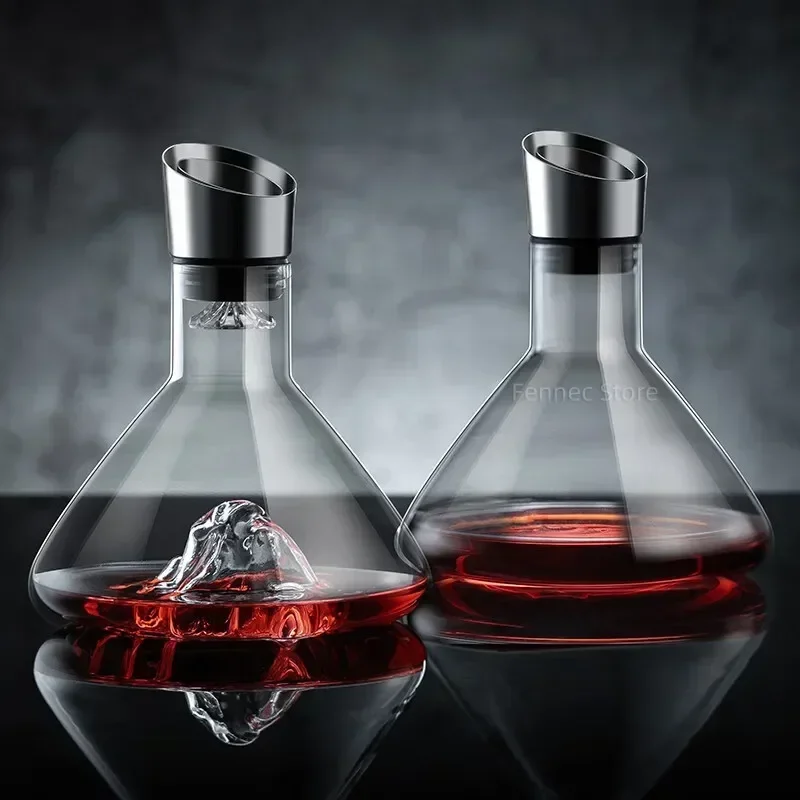 

Lead-free Bar Crystal Glass Decoration Iceberg Transparent Gift Dispenser European High-end Jug Decanter Whisky Wine Vodka