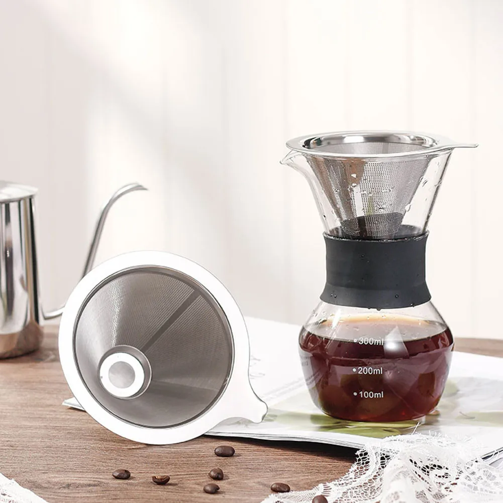 Stainless Steel Coffee Filter Reusable Pour Over Cone Dripper Holder Mesh Coffeeware For Travel Camping Kitchen And Bar
Stainless Steel Coffee Filter Reusable Pour Over Cone Dripper Holder Mesh Coffeeware For Travel Camping Kitchen And Bar