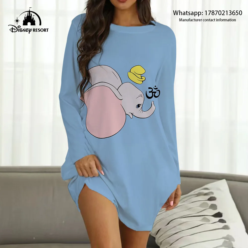 

2022 Spring and Autumn New Disney Brand Boho Dumbo Anime Print Fashion Casual Sexy Party Ladies Homewear Y2K