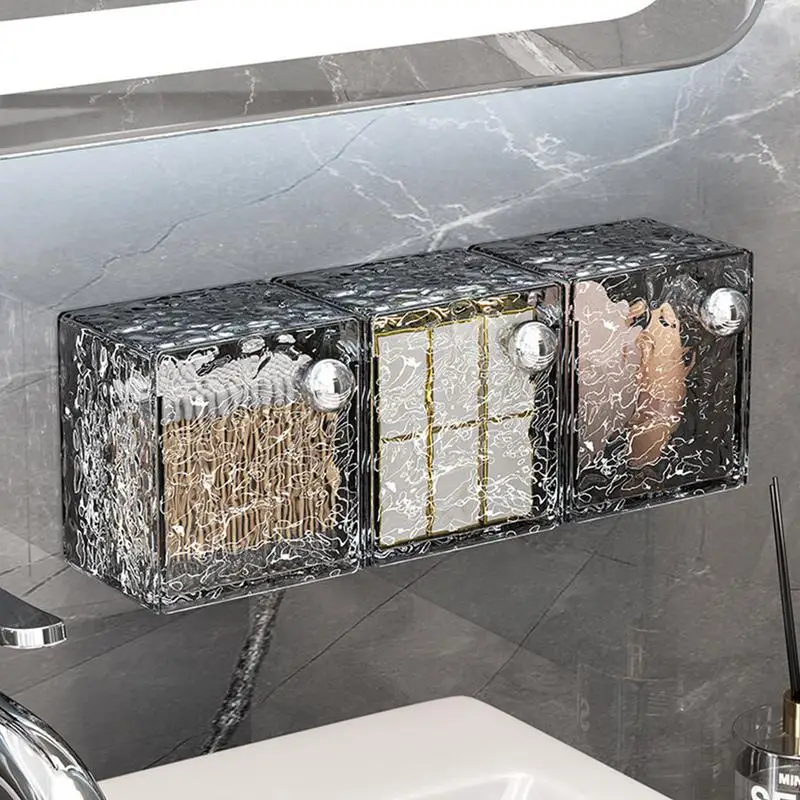 Cotton Swab Storage Box Multifunctional Bathroom Lipstick Organizer Self Adhesive Makeup Storage Box With Water Ripple Design
Cotton Swab Storage Box Multifunctional Bathroom Lipstick Organizer Self Adhesive Makeup Storage Box With Water Ripple Design