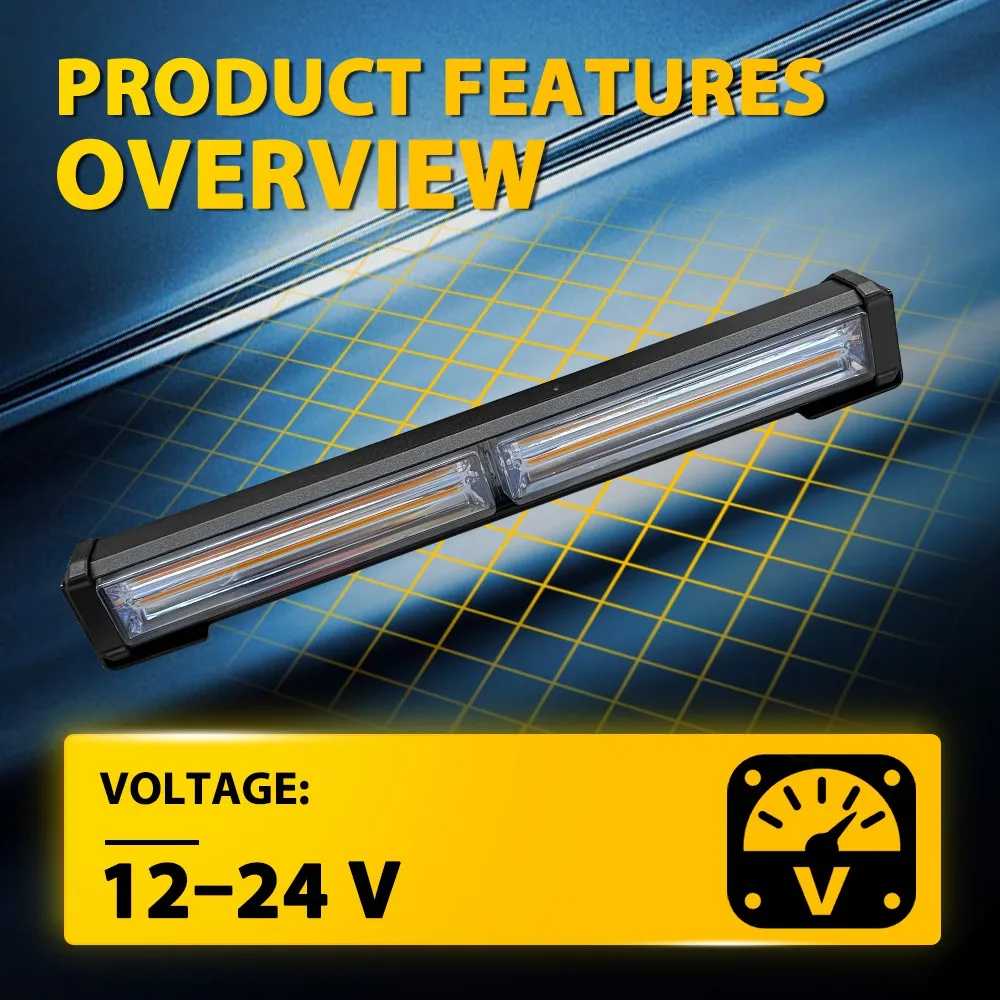 1Pcs 305mm Car LED Strobe Flashes Lamp Beacon Light Orange Amber 10 Strobe Modes For Tow Truck Tractor Road Vehicles 12-24V 1Pcs 305mm Car LED Strobe Flashes Lamp Beacon Light Orange Amber 10 Strobe Modes For Tow Truck Tractor Road Vehicles 12-24V