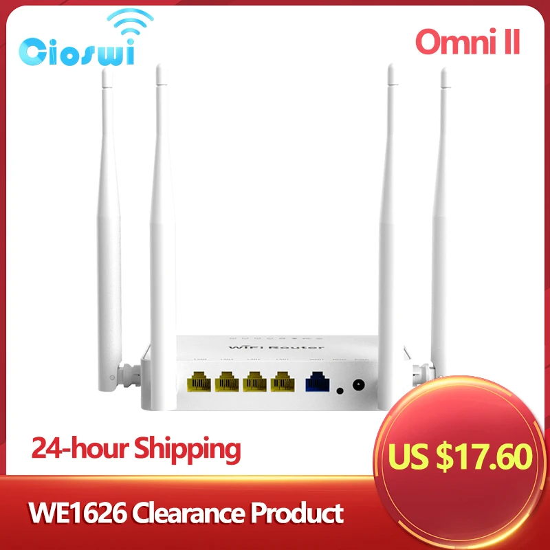

WE1626 Wireless WiFi Router Omni II OpenWrt for USB 4G Modem 4*Lan 2.4g Antenna Wi-Fi Range Repeater 802.11 B/g/n Access Point