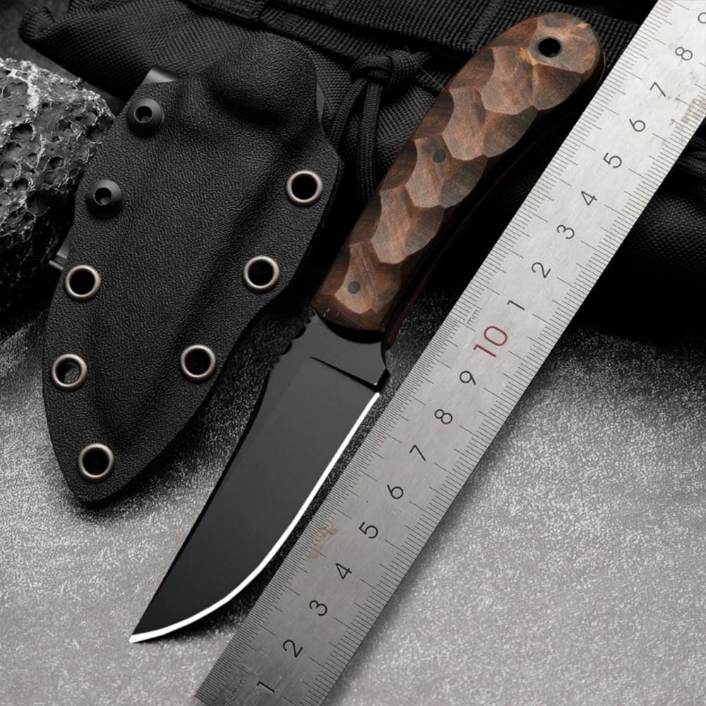 

High quality 80CRV2 outdoor knife fixed blade wilderness survival knife men's gift rescue knife hiking hunting knife