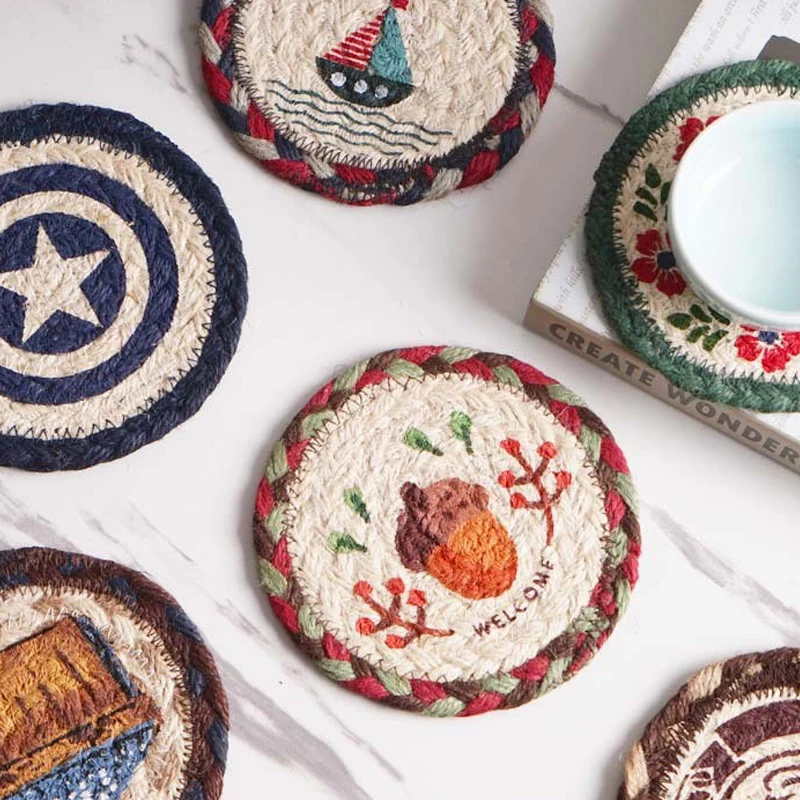 Coaster Kitchen Accessories Cup Mat Coffeeware Teaware Drink Under glass Stand Mug Cute House Felt Hemp Rope Lnsulated Coaster
Coaster Kitchen Accessories Cup Mat Coffeeware Teaware Drink Under glass Stand Mug Cute House Felt Hemp Rope Lnsulated Coaster