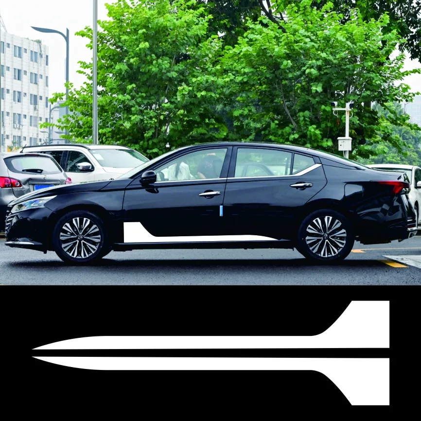 

2Pcs Car Door Side Skirt Stickers for Nissan Altima 2019-2023 Auto Body Long Stripes Decor Vinyl Decals Car Tuning Accessories