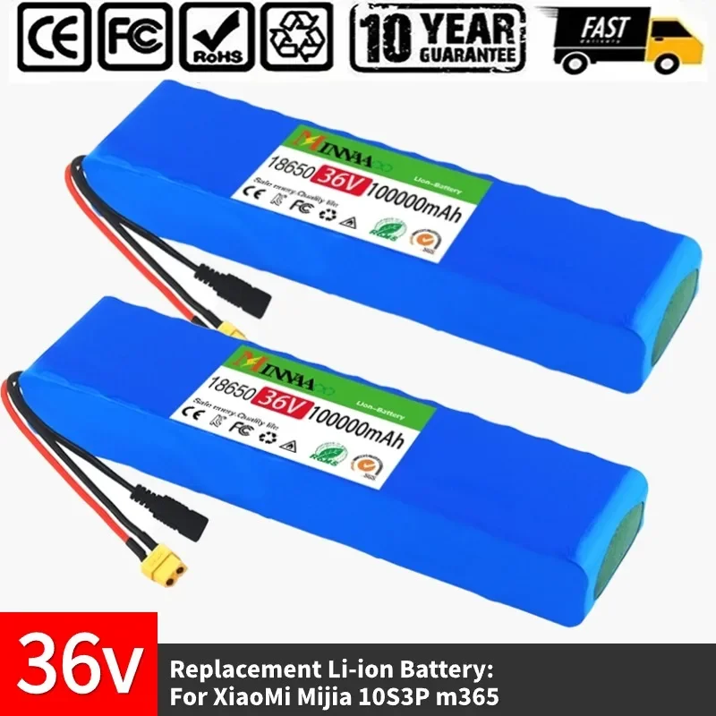 

36V 100Ah Battery ebike Battery Pack 18650 Li-ion Batteries 10S3P 350W 500W For High Power Electric Scooter Motorcycle Scooter