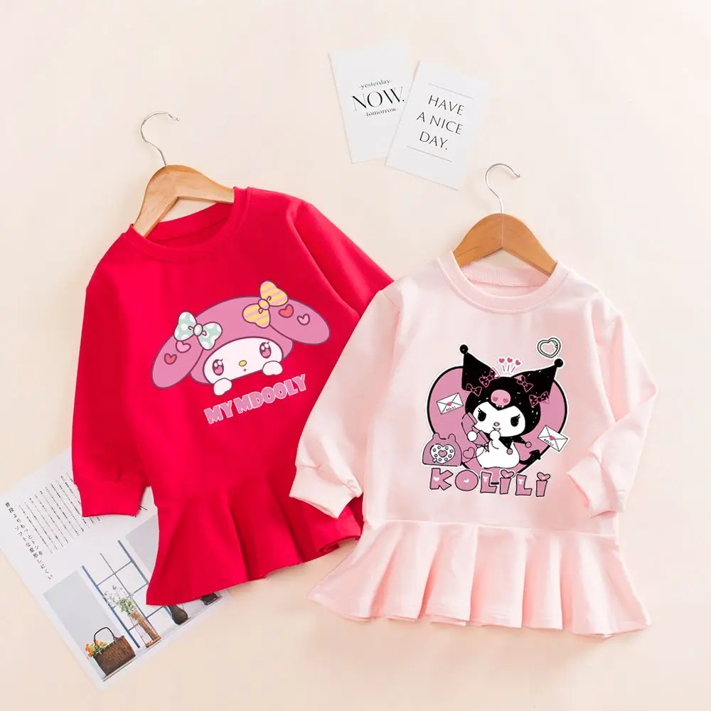 Платье для девочек Sanrio Kuromi My Melody, мультяшное аниме с длинными рукавами, свободная повседневная детская плиссированная юбка, детская одежда на весну и осень
Платье для девочек Sanrio Kuromi My Melody, мультяшное аниме с длинными рукавами, свободная повседневная детская плиссированная юбка, детская одежда на весну и осень