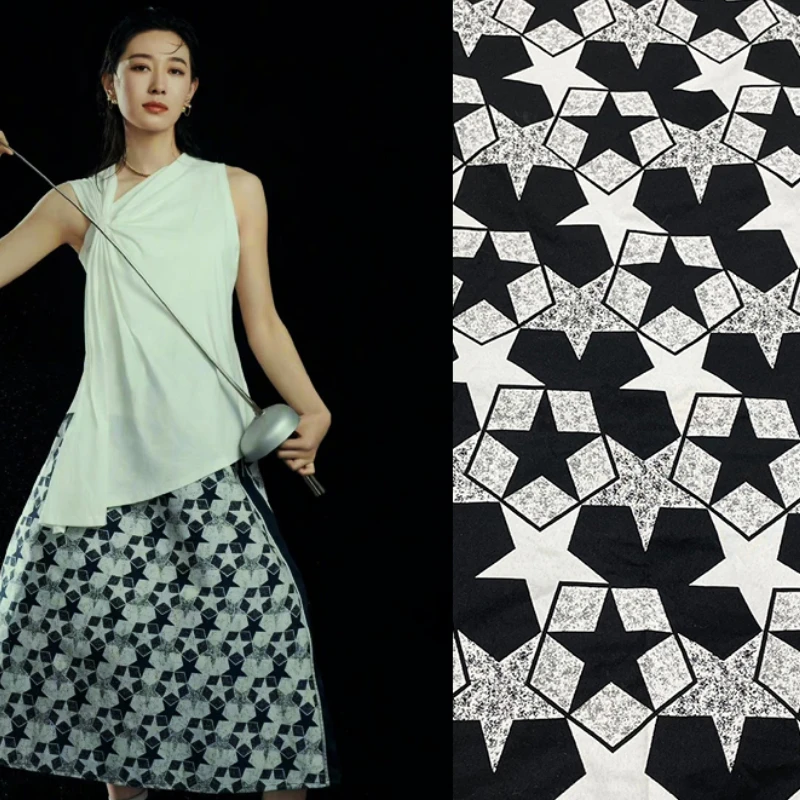 

Brand Fashion Design Jacquard Brocade Fabric Thick Five-star Clothing DIY Sew Fabrics Cloth for Dress Per Meter Material