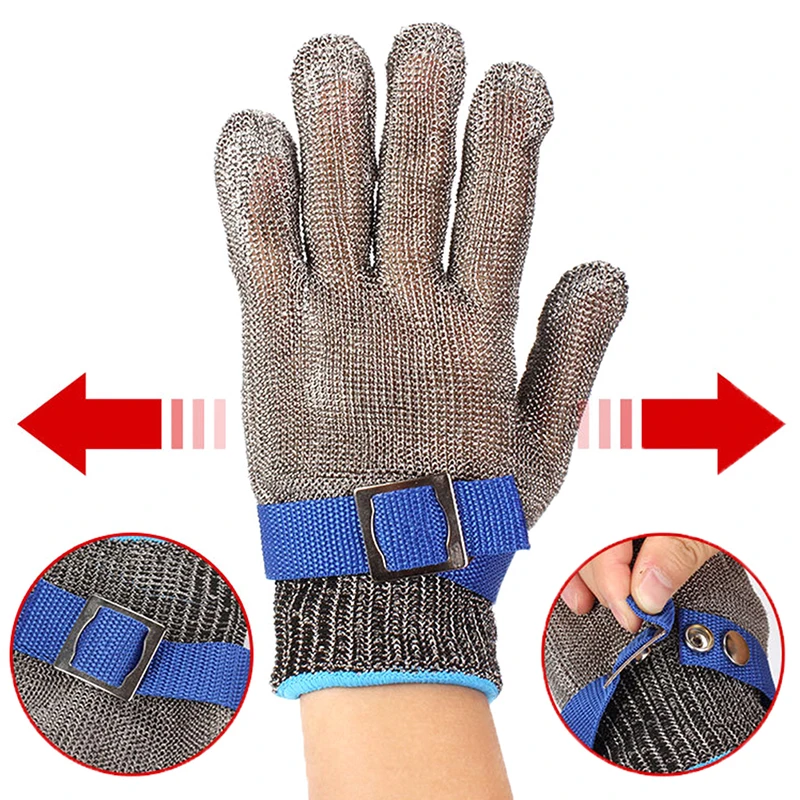 

Stainless Steel Anti-cut Gloves Working protection Safety Wear-resistant Slaughter Butcher Cutting Fish-killing Metal Iron Glove