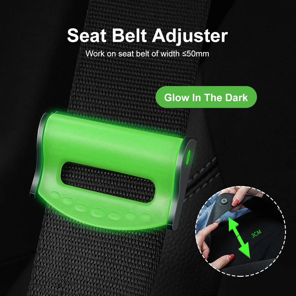 2Pcs Car Seat Belt Adjuster Luminous Safety Belt Shoulder Positioner Non-Slip Belt Locator Retainer for Width Less Than 50mm
2Pcs Car Seat Belt Adjuster Luminous Safety Belt Shoulder Positioner Non-Slip Belt Locator Retainer for Width Less Than 50mm