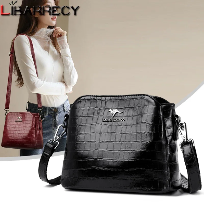 

Luxury Alligator Bucket Handbags Women Bags Designer Ladies Solid Color Soft Leather Crossbody Shoulder Bag Female Totes Bolsas