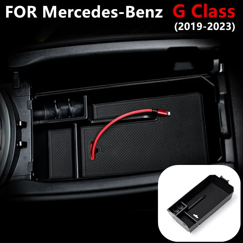 

Car Central Armrest Box organizer material car gadgets storage box For Mercedes-Benz G Class 2019-2023 W464 Auto Accessories