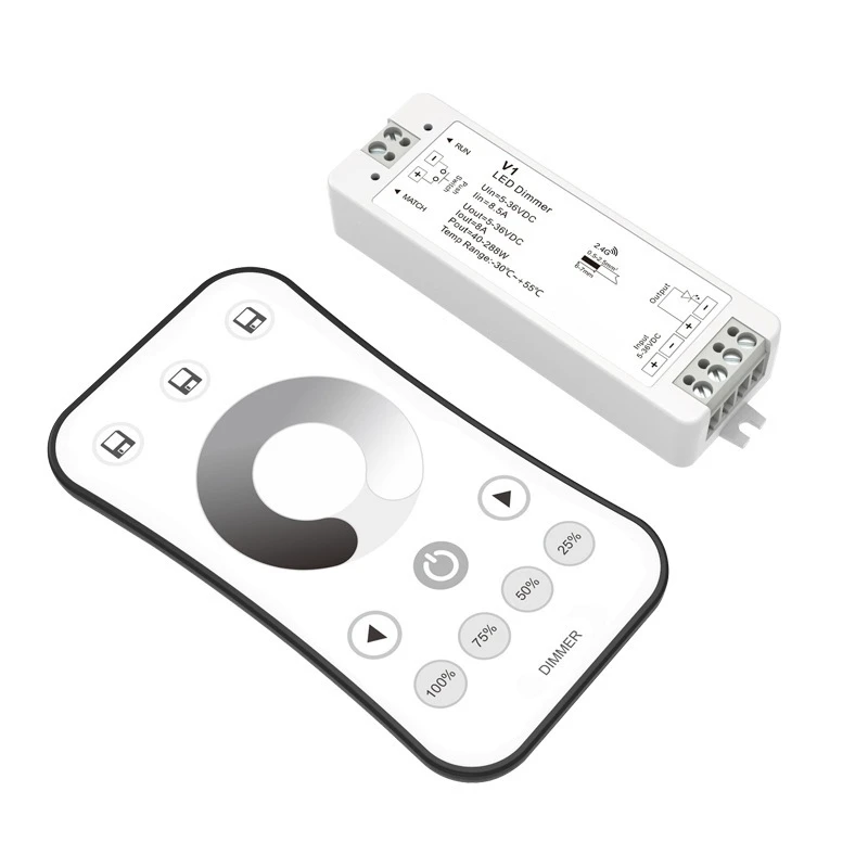 

LED Light Strip Intelligent Dimming Monochrome Controller 2.4G Stepless Dimming Panel Remote Control Module Dimmer Replacement