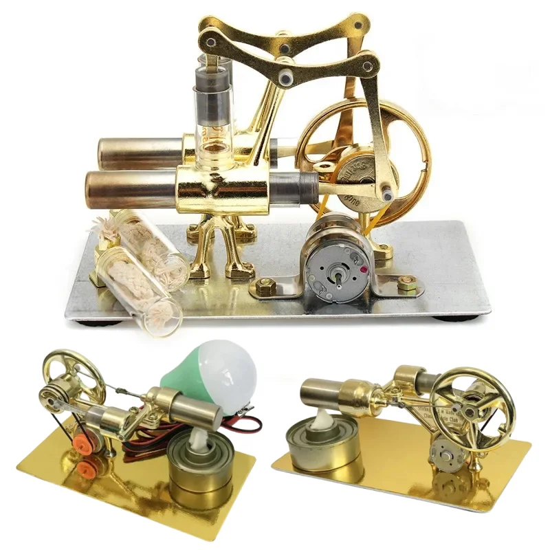 

Stirling Engine Steam Engine Toy DIY Model Kit Alternator Science and Education Physics Steam Power Experiment Puzzle Gift