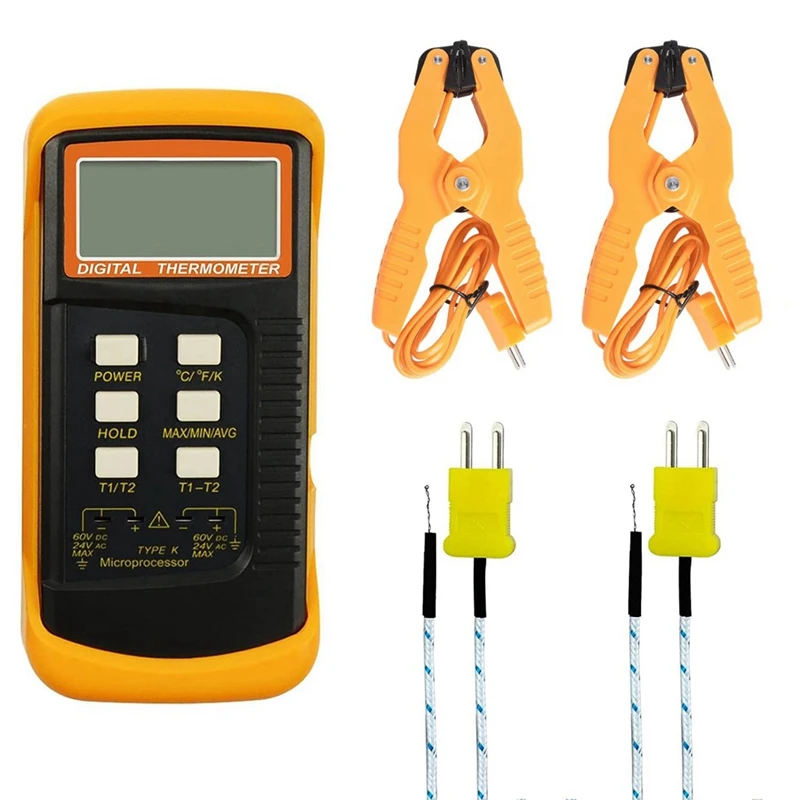 PROMOTION! Digital K Type Thermometer Thermometer Sensor Probes 2 Thermometer Pipe Clamp And 2 Sensor Probes
PROMOTION! Digital K Type Thermometer Thermometer Sensor Probes 2 Thermometer Pipe Clamp And 2 Sensor Probes
