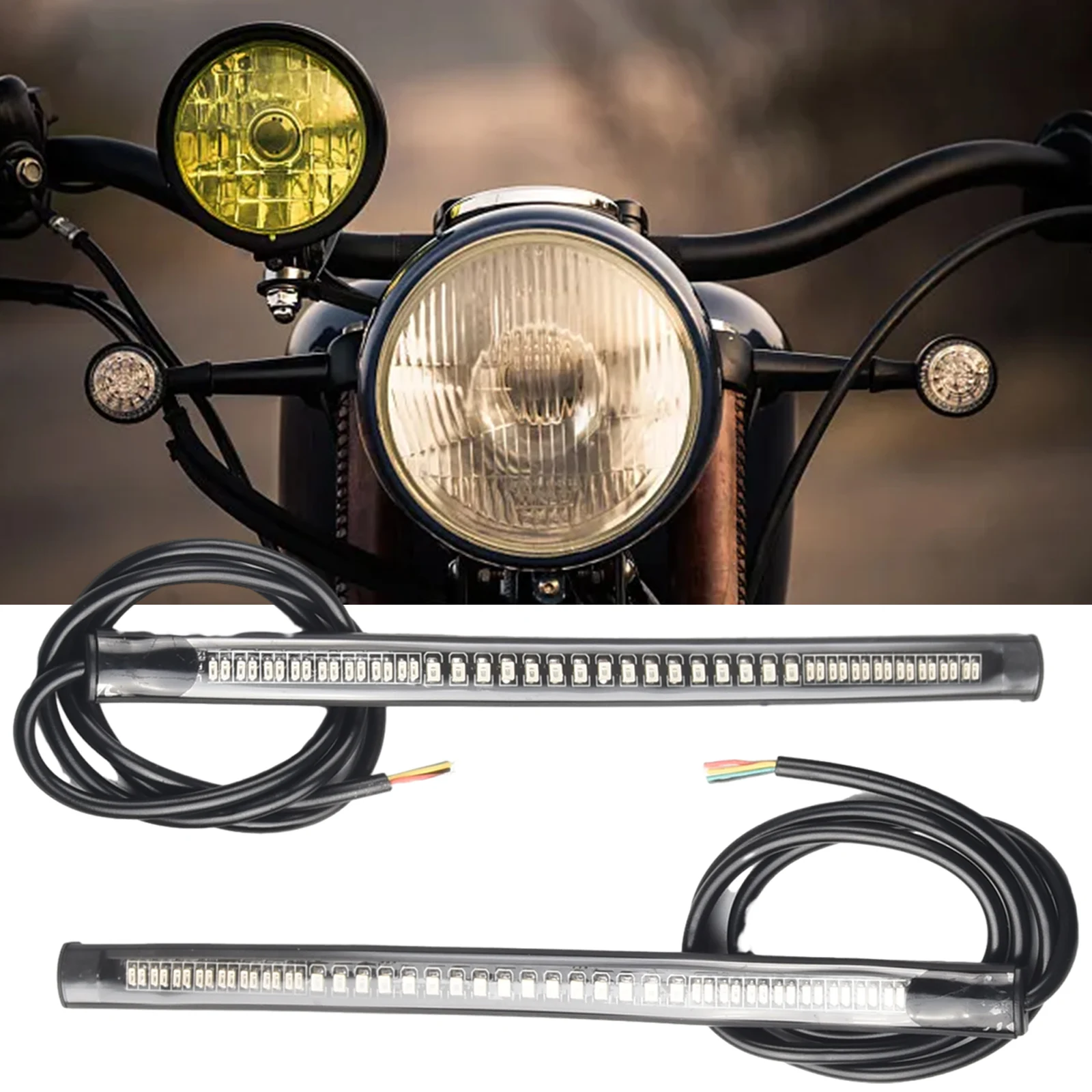 20cm*1.3cm Lights Bar LED Strip Light Motorcycle Light Bar With 2PCS 48 LEDs For Tail Brake Stop Turn Signal Light Lamp
20cm*1.3cm Lights Bar LED Strip Light Motorcycle Light Bar With 2PCS 48 LEDs For Tail Brake Stop Turn Signal Light Lamp
