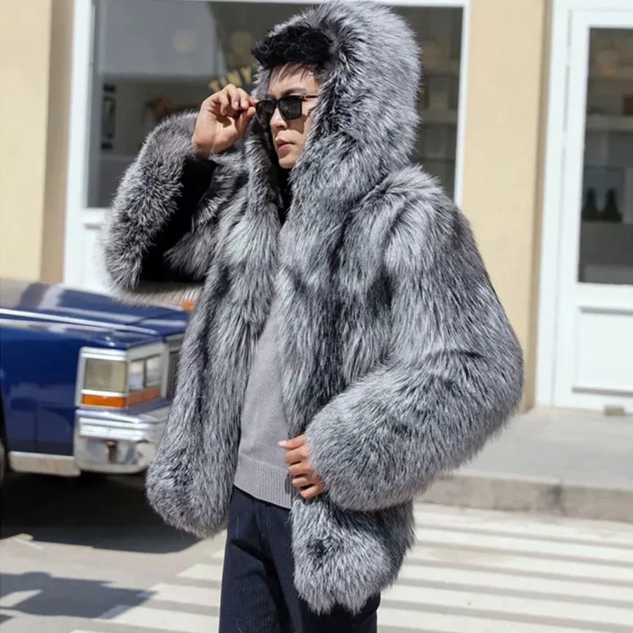 Natural Mid-Length Sliver Fox Fur Fashion Coat Hooded Popular Latest Design 2022 Men Fashion Coat European Quality 
Natural Mid-Length Sliver Fox Fur Fashion Coat Hooded Popular Latest Design 2022 Men Fashion Coat European Quality