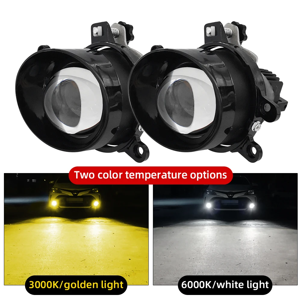 

2 Pcs 3 inch 12V 90W 3000K 6000K Car Auto Bi LED Projector Lens Fog Light Chips Direct Hi/Lo Beam Headlight For Toyota Universal