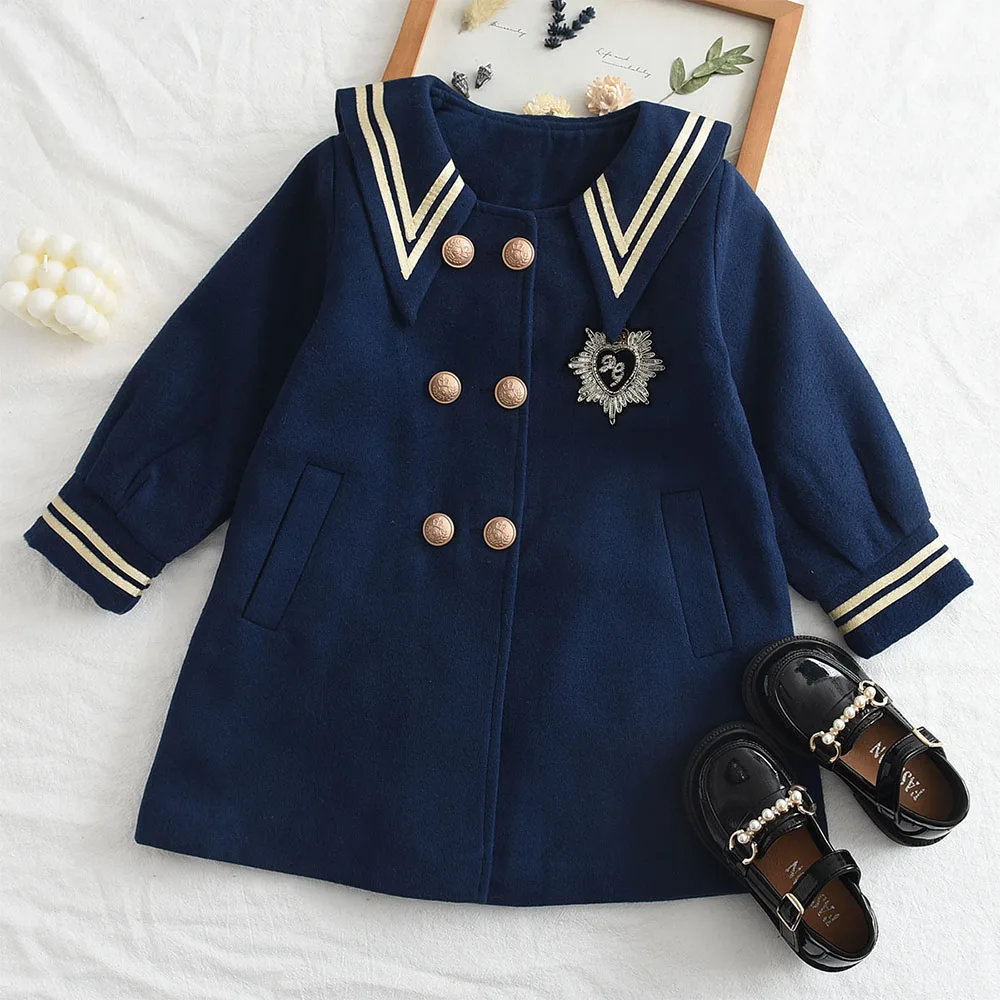Menoea Girls' Coat 2023 New Girls' Lapel Double Button Pocket Coat Fashion Academy Style Warm Coat Kids' Winter Clothing
Menoea Girls' Coat 2023 New Girls' Lapel Double Button Pocket Coat Fashion Academy Style Warm Coat Kids' Winter Clothing