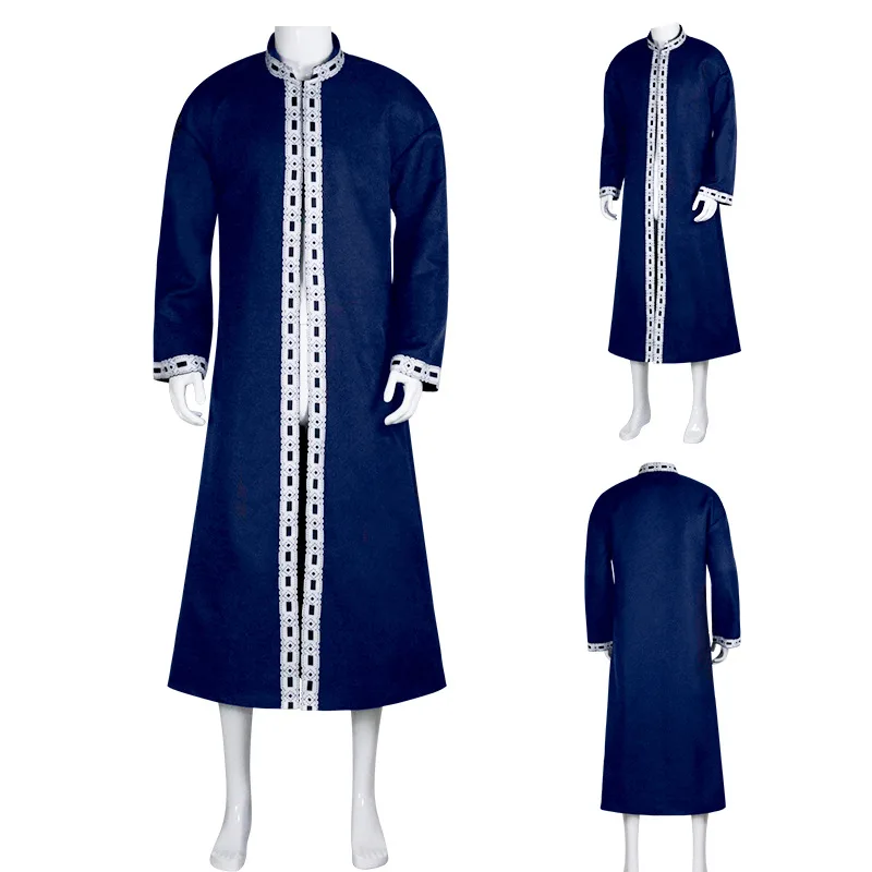 Мусульманский Арабский Кафтан для мужчин, мусульманский кружевной лоскутный костюм с длинным рукавом и V-образным вырезом, модная мужская одежда для Ближнего Востока
Мусульманский Арабский Кафтан для мужчин, мусульманский кружевной лоскутный костюм с длинным рукавом и V-образным вырезом, модная мужская одежда для Ближнего Востока