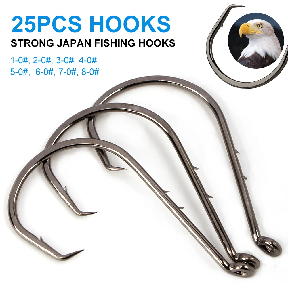 FTK 25Pcs Strong Japan Fishing Hooks Circle Fishhooks Crooked Head Double Back Stab Barbed Hook for Sea Fishing Accessories
FTK 25Pcs Strong Japan Fishing Hooks Circle Fishhooks Crooked Head Double Back Stab Barbed Hook for Sea Fishing Accessories