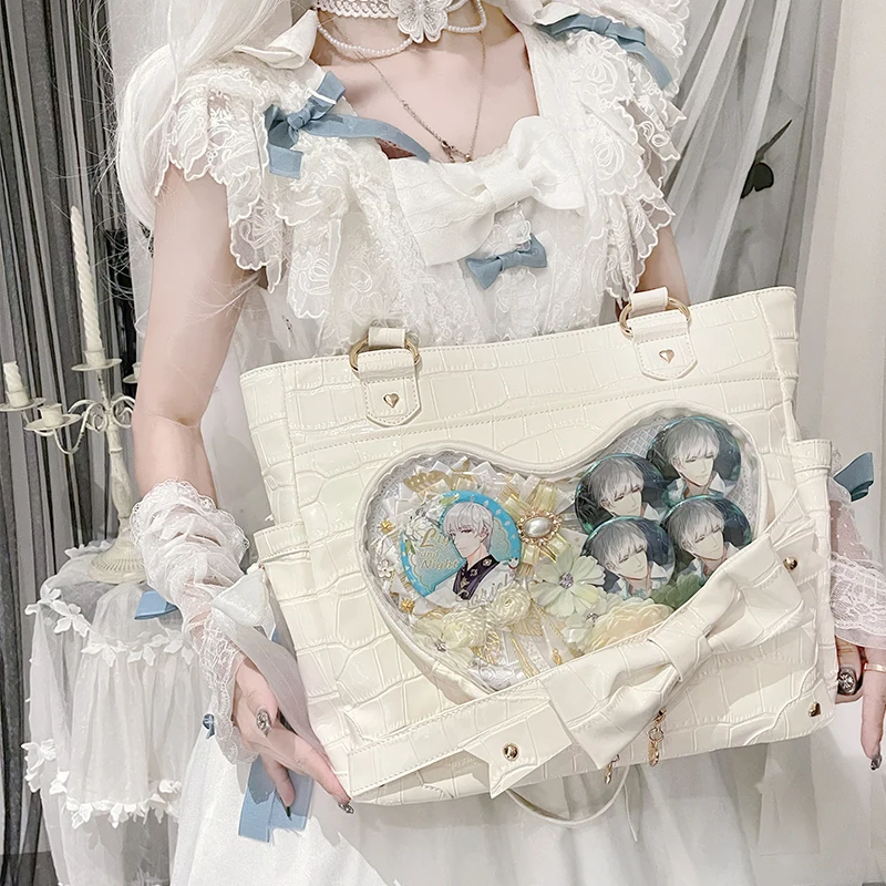 Original Sweet Cool PU Subculture Gyaru Itabag Bowknot Transparent Shoulder Bag Handbag Fashion Lolita JK Bag Messenger Bag 
Original Sweet Cool PU Subculture Gyaru Itabag Bowknot Transparent Shoulder Bag Handbag Fashion Lolita JK Bag Messenger Bag
