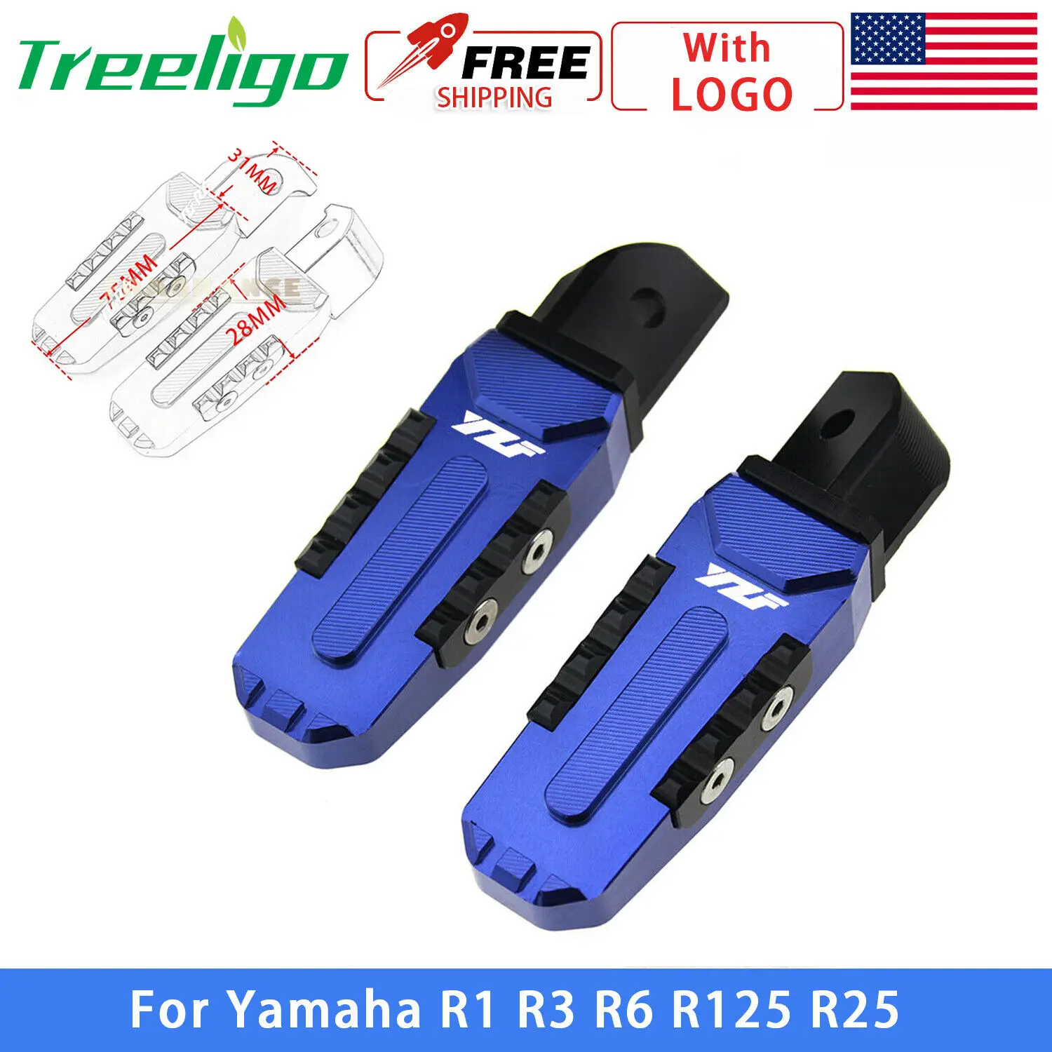 Treeligo 1Pair Motorcycle Foot Pegs Rear Passenger Pedal Aluminum Footrests Foot Pegs Fit For Yamaha R1 R3 R6 R25 R125
Treeligo 1Pair Motorcycle Foot Pegs Rear Passenger Pedal Aluminum Footrests Foot Pegs Fit For Yamaha R1 R3 R6 R25 R125