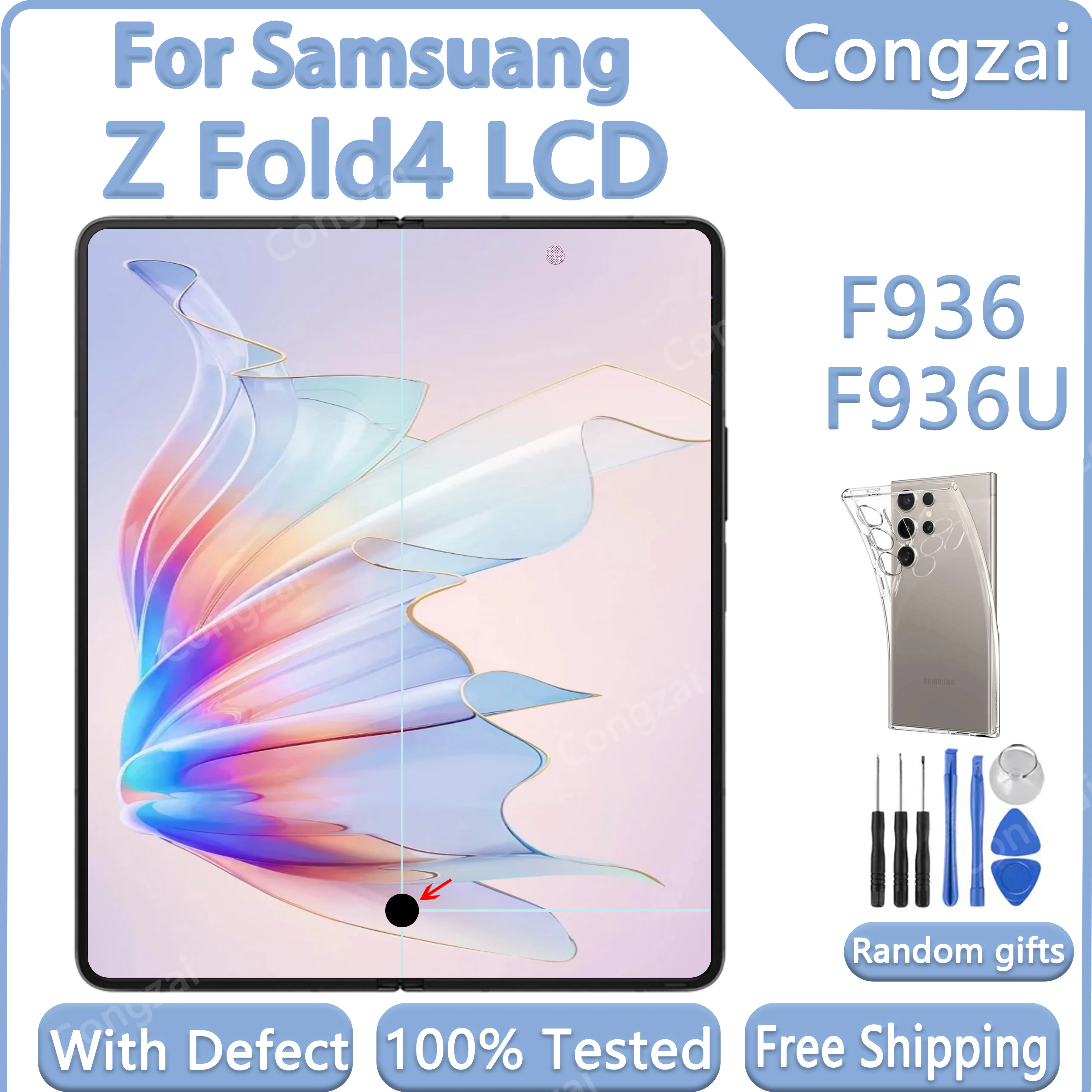 AMOLED дисплей для Samsung Z Fold 4 F936B F936U, сенсорный экран с дигитайзером Z Fold4 с дефектами, внутренний ЖК-экран с дигитайзером в сборе
AMOLED дисплей для Samsung Z Fold 4 F936B F936U, сенсорный экран с дигитайзером Z Fold4 с дефектами, внутренний ЖК-экран с дигитайзером в сборе