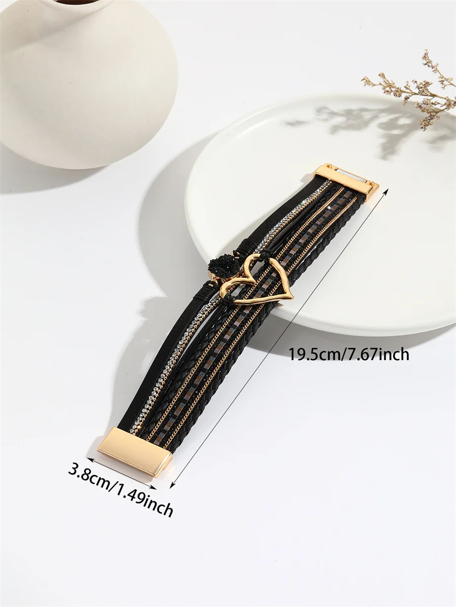 New Metal Love Heart Charm Leather Bracelets for Women Fashion Bohemian Rhinestone Resin Wrap Bracelet Bangle Couple Jewelry 9 Mallzona S8953f7ac46574714b2b686b3d8cabacdH New Metal Love Heart Charm Leather Bracelets for Women Fashion Bohemian Rhinestone Resin Wrap Bracelet Bangle Couple Jewelry Mallzona