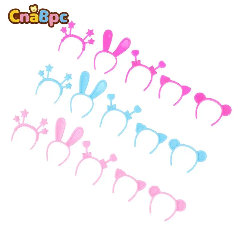 

5Pcs Dollhouse Miniature Headband Rabbit/Cat/Bear Ear Head Band Hairpin Doll Mini Hairwear Hair Accessories for 30cm Doll