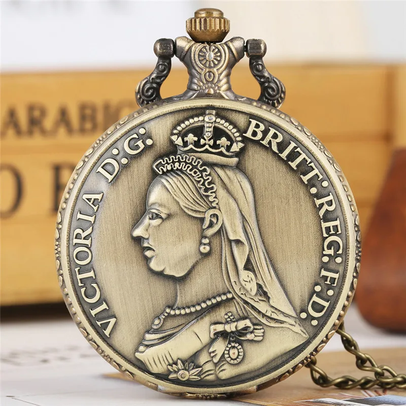 Vintage Victoria Queen of England Full Hunter Analog Quartz Pocket Watch for Men Women Necklace Pendant Chain Souvenir Timepiece
Vintage Victoria Queen of England Full Hunter Analog Quartz Pocket Watch for Men Women Necklace Pendant Chain Souvenir Timepiece