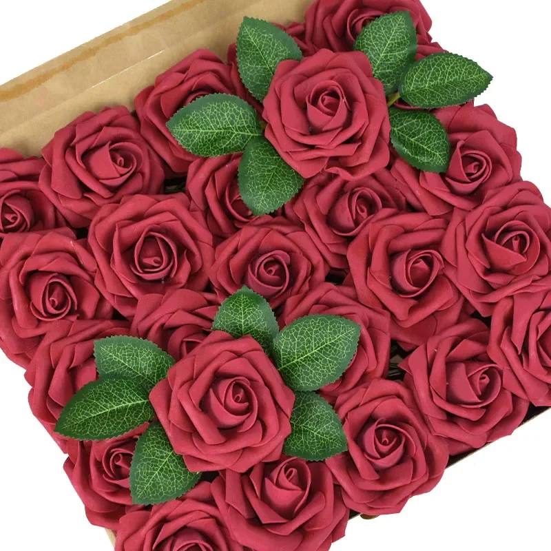 

100Pack Artificial Rose Bouquet Faux Foam Flower Wedding Bridal Bouquet Event Celebration Centerpiece Birthday Baby Shower Decor