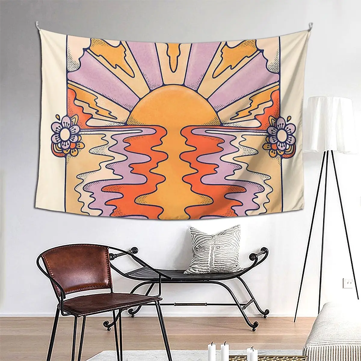 

Sweet Sunset Over Byron Tapestry Hippie Wall Hanging Aesthetic Home Decor Tapestries for Living Room Bedroom Dorm Room