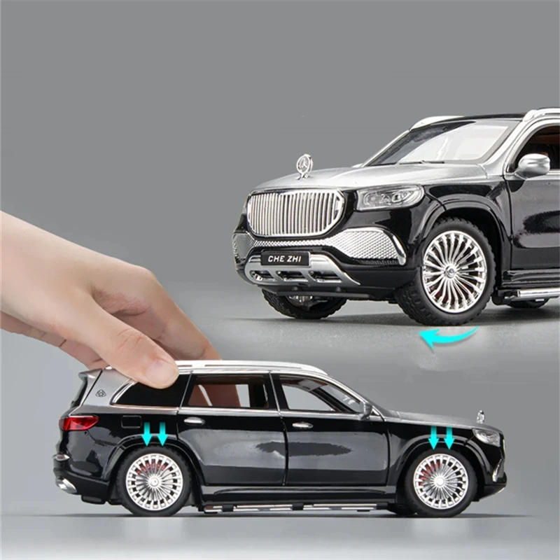 Модель Металлической игрушечной машины Maybach GLS GLS600 1:24, модель автомобиля со звуком и фотографией, подарки для мальчиков
Модель Металлической игрушечной машины Maybach GLS GLS600 1:24, модель автомобиля со звуком и фотографией, подарки для мальчиков
