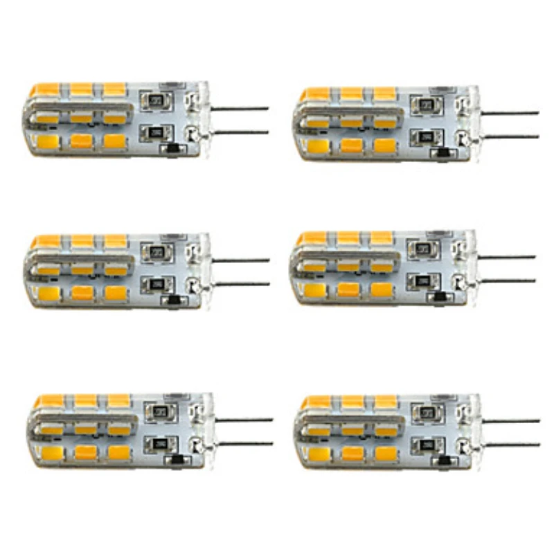 

6pcs G4 Bi Pin 1.5w LED Corn Light Bulbs 130lm 15W T3 Halogen Bulb Equivalent 150LM SMD 3014 Warm Cold White for RV Ceiling Fan
