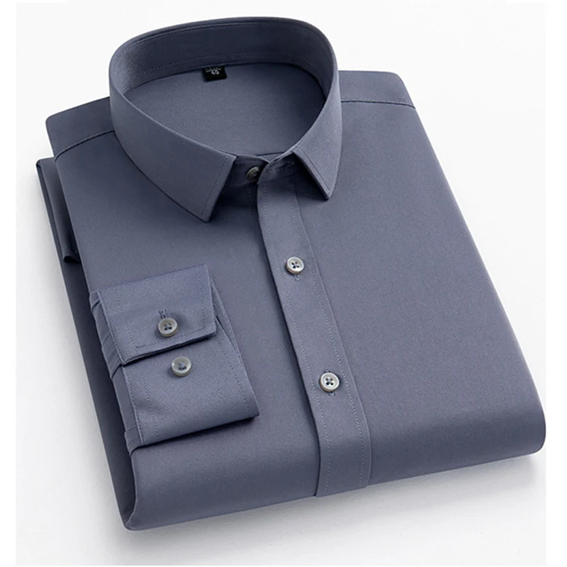 قميص أبيض للرجال بأكمام طويلة، كاجوال بدون حديد، قميص مناسب للربيع/الصيف، ملابس رسمية احترافية قميص أبيض للرجال بأكمام طويلة، كاجوال بدون حديد، قميص مناسب للربيع/الصيف، ملابس رسمية احترافية