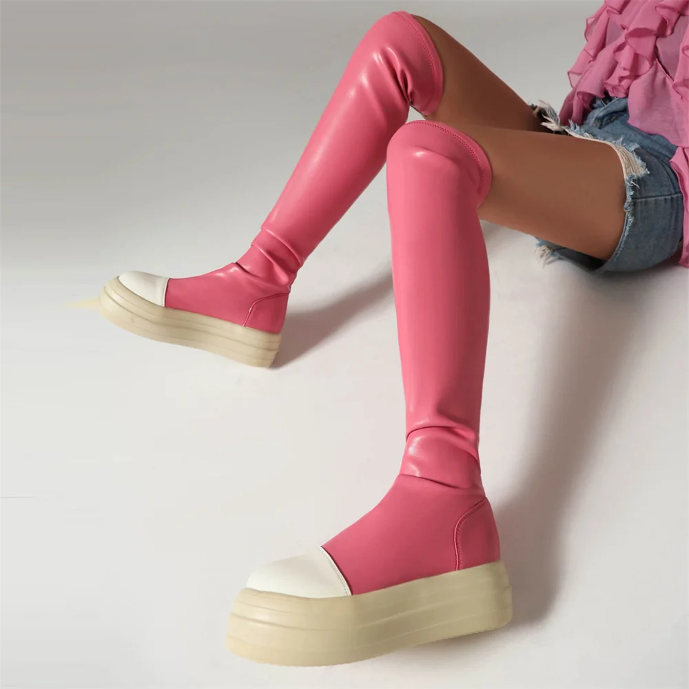 2023 Autumn/Winter Fashion Women's low Flat Round Toe thick-soled Knee high Boots Sexy Pullover 
2023 Autumn/Winter Fashion Women's low Flat Round Toe thick-soled Knee high Boots Sexy Pullover