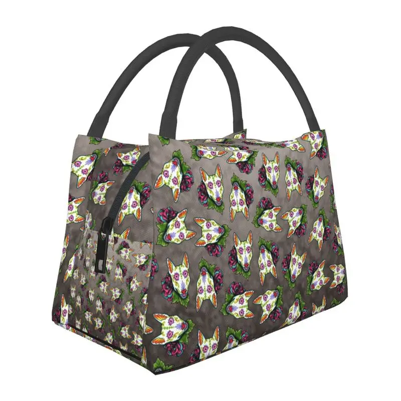 Bull Terrier Insulated Lunch Bag for Outdoor Picnic Day of the Dead Sugar Skull Dog Flowers Portable Cooler Thermal Bento Box
Bull Terrier Insulated Lunch Bag for Outdoor Picnic Day of the Dead Sugar Skull Dog Flowers Portable Cooler Thermal Bento Box