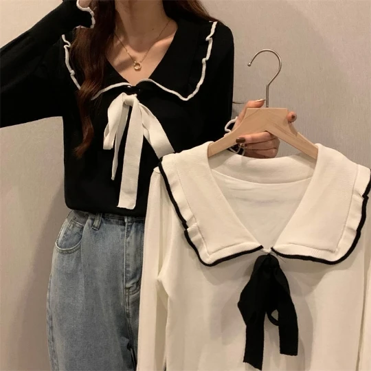 Lace up Japan Long Sleeve Loose Tops Slim Woman Pullover Knitted Sweater Jumper Spring Top Cloth Clothes Women Girl Lady Suéter
Lace up Japan Long Sleeve Loose Tops Slim Woman Pullover Knitted Sweater Jumper Spring Top Cloth Clothes Women Girl Lady Suéter