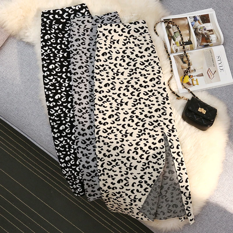 Женская длинная юбка-карандаш с леопардовым принтом, зимняя утепленная вязаная винтажная Юбка-миди с Боковым Разрезом, Y2k, весна 2022 
Женская длинная юбка-карандаш с леопардовым принтом, зимняя утепленная вязаная винтажная Юбка-миди с Боковым Разрезом, Y2k, весна 2022