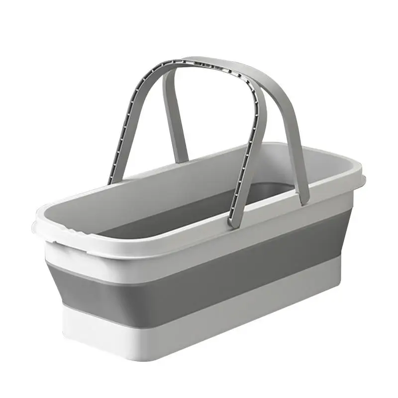

Collapsible Laundry Basket Foldable Dish Tub Portable Washing Basin With Wheel Multiuse Foldable Water Pail For Hiking Gardening