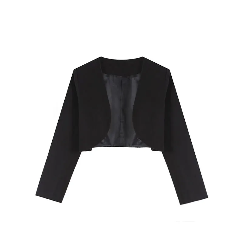 

New High-end Design Sense Niche Casua Cropped Blazer Women's Classic Autumn Haute Couture Design Black Suit Coat