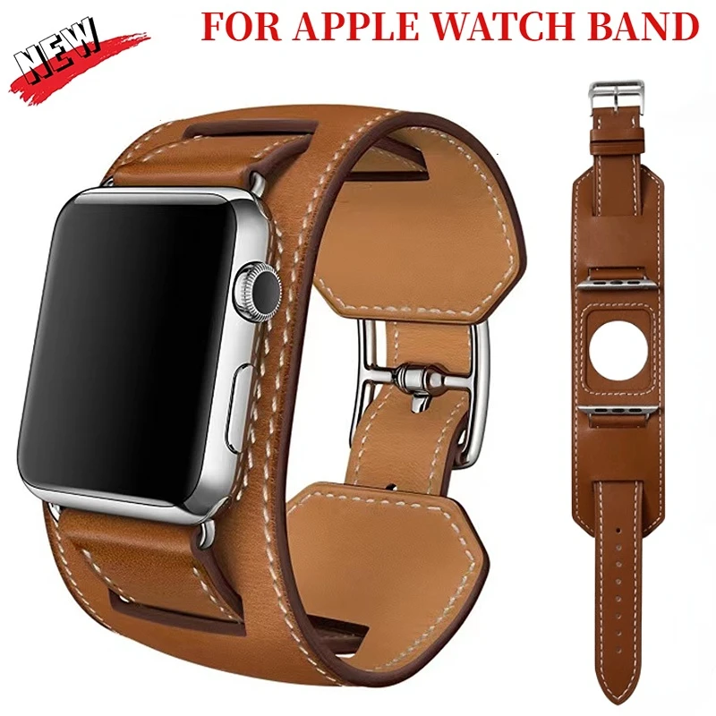 

Leather Strap for Apple Watch Band 49mm 45mm 41mm 44mm 40mm 42mm 38mm Bracelet Watchband for iWatch Ultra 9 8 7 6 5 4 SE Correa