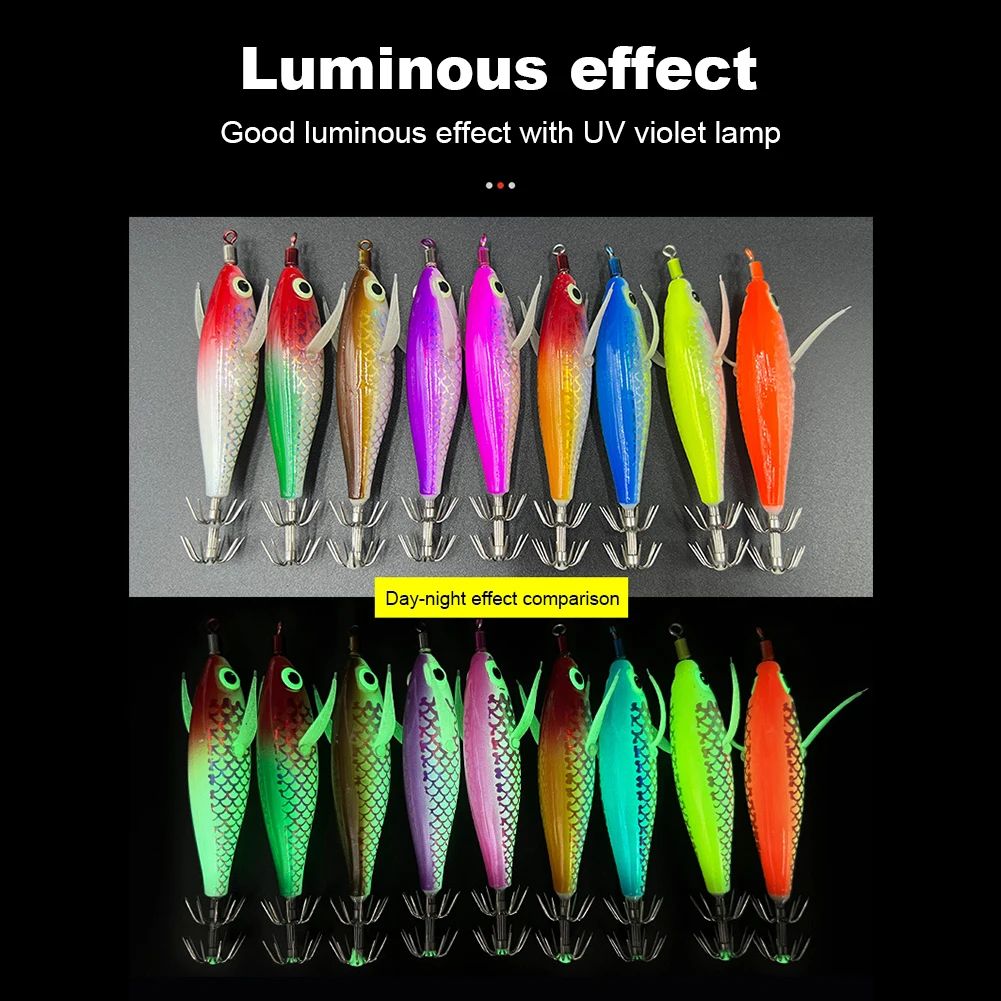 Luminous Squid Hook Cuttlefish Attracting Lure Double Hook Glow In The Dark Squid Bait Fake Octopus Bait for Octopus Squid Luminous Squid Hook Cuttlefish Attracting Lure Double Hook Glow In The Dark Squid Bait Fake Octopus Bait for Octopus Squid