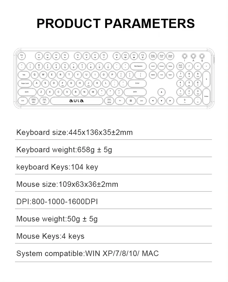 Wireless retro keyboard and mouse final product image