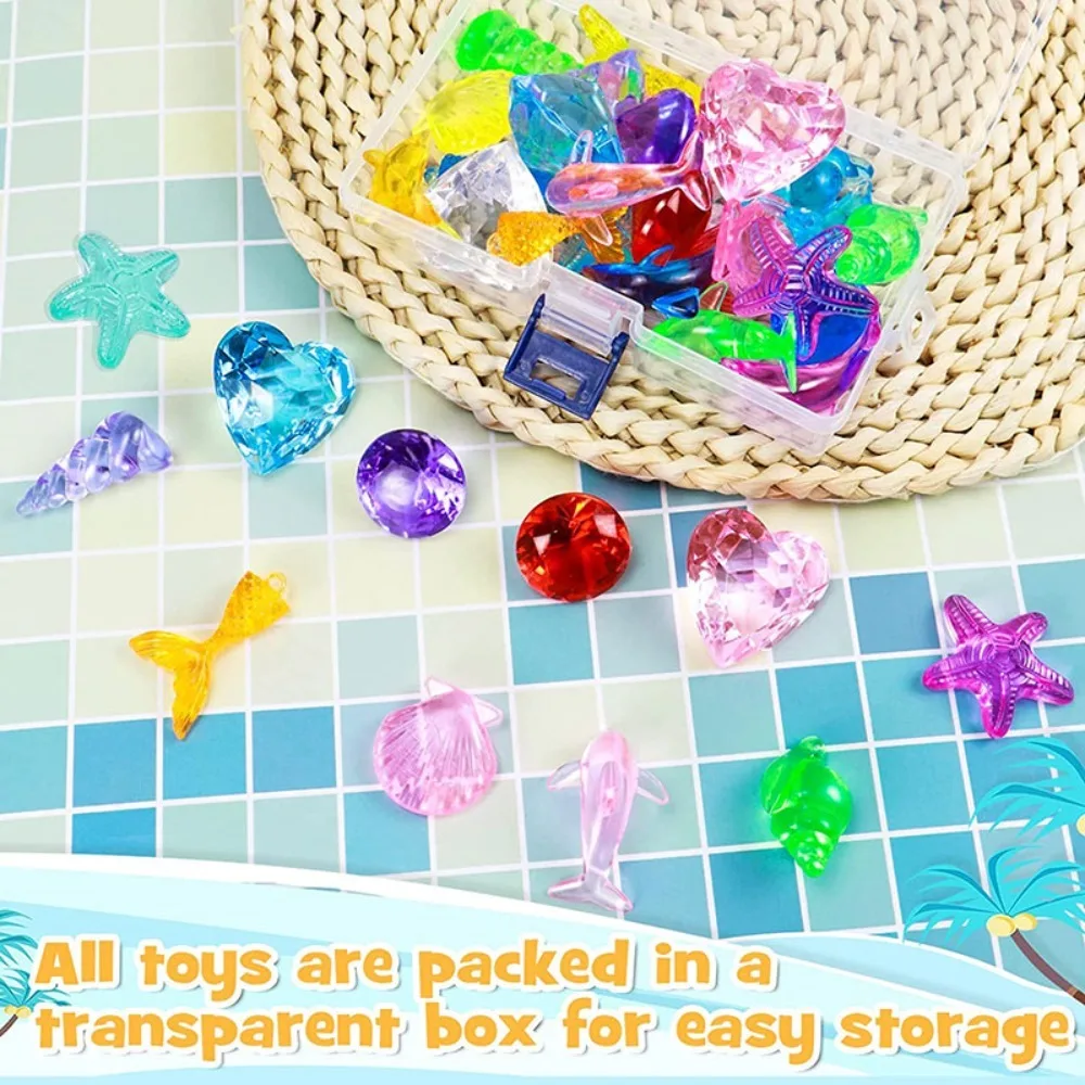 

1 Set Marine Theme Pirate Treasure Toy Treasure Hunt Game Treasure Acrylic Underwater Diving Toy Sea Shells Diamond Party