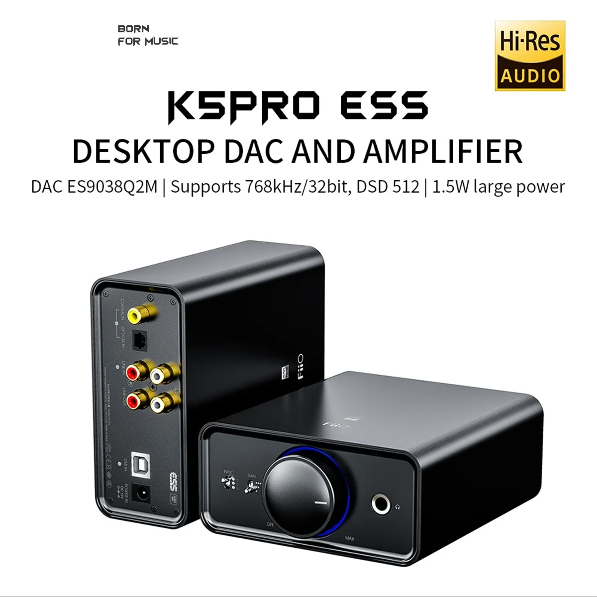

New K5 Pro ESS ES9038Q2M|768K/32Bit and DSD decoding Deskstop DAC and Amplifier for Home and Computer