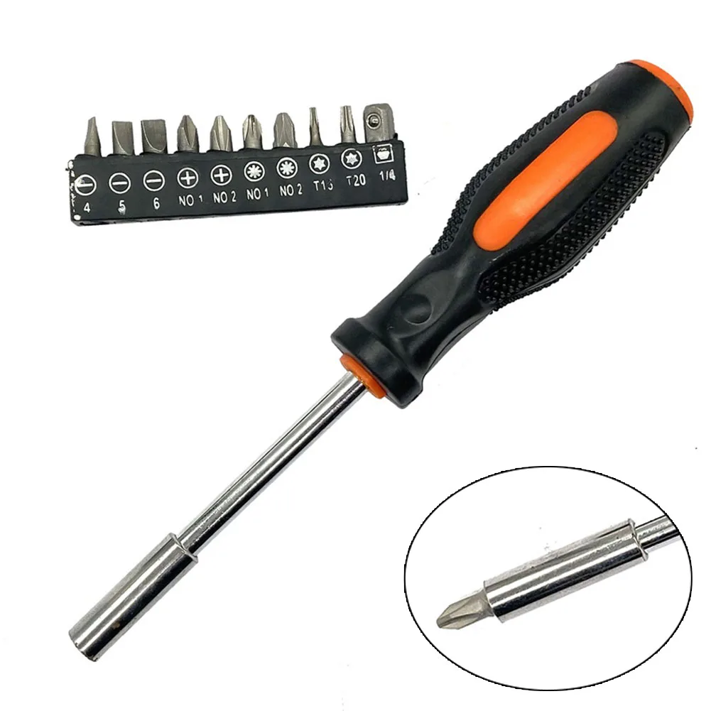 11pcs Screwdriver Set Multifunction Magnetic Hex Screw Driver Bits Replaceable Screwdriver Head Anti-Silp Handle Repair Tools
11pcs Screwdriver Set Multifunction Magnetic Hex Screw Driver Bits Replaceable Screwdriver Head Anti-Silp Handle Repair Tools