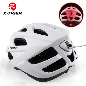 Compre o Conjunto de Proteção para Bicicleta Infantil VICTGOAL: O Essencial para Aventuras Seguras 8 X-TIGER Cycling Helmet Man Women LED Light Helmet Road Mountain Bike Helmet Bicycle Helmet Rechargeable Brim Design Helmet